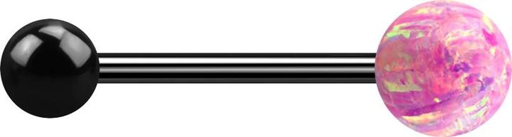 Image du produit Star Piercing Micro Barbell noir avec boule et boule opale rose (sans laiton, Acier chirurgical 316L)