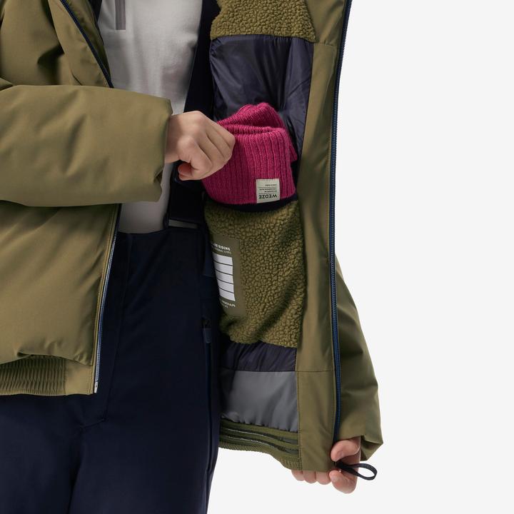 Actual product image Wedze Children's ski jacket padded warm waterproof - Piste 500 khaki (146)