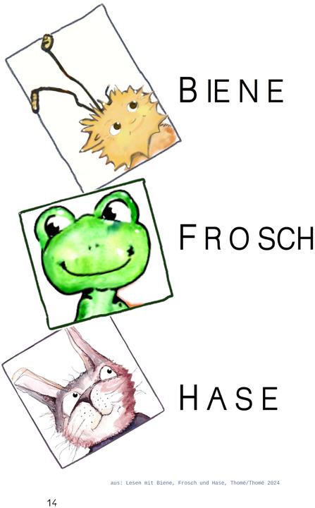Actual product image Thomé:Lesen mit Biene, Frosch und Hase (German, Kurzi Shortriver, D. Orie, Prof Dr Günther Thomé, Dorothea Thomé, 2024)