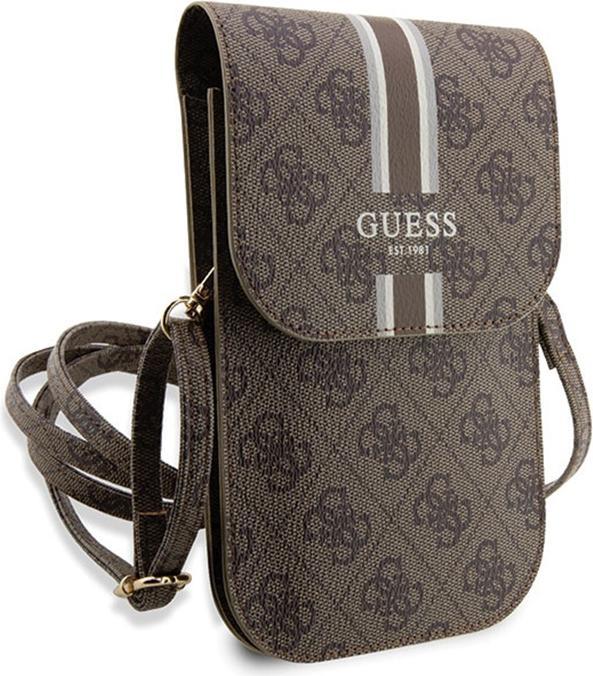 Immagine prodotto Guess Borsa telefonica con strisce stampate in PU 4G - marrone