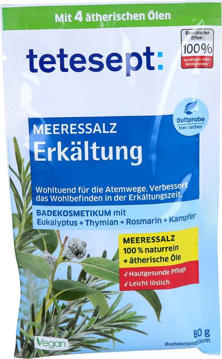 Produktbild Tetesept Meeressalz Erkältung, 80 g Salz (Badesalz)