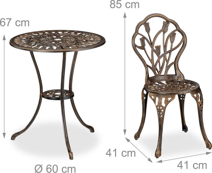 Produktbild Relaxdays 3-tlg. Gartenmöbel-Set (60 cm)