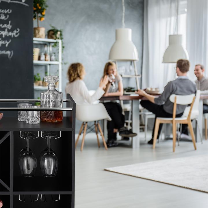 Actual product image Relaxdays Wine Rack, Glass Holder for 22 Bottles (63 x 35 x 96 cm)