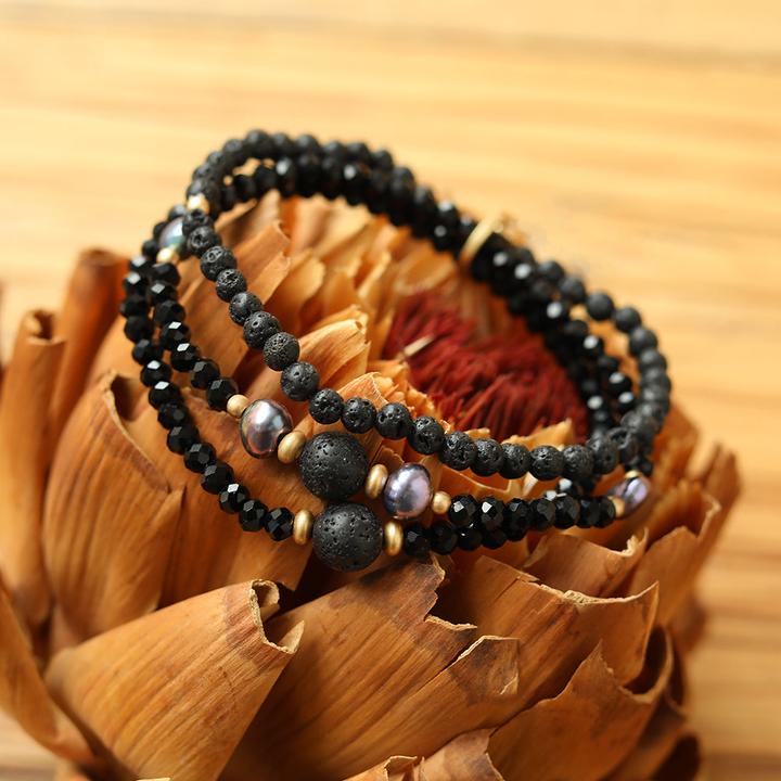 Image du produit Andreani Bracelet avec amazonite véritable (80 cm, Pierres, Nude, Verre, Marron, Métal)