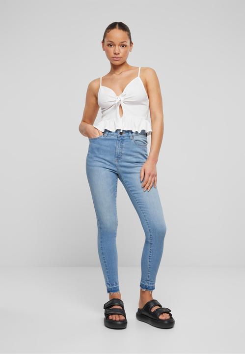 Actual product image Urban Classics Ladies Waffle Pique Ruffle Top - 137877 (4XL)