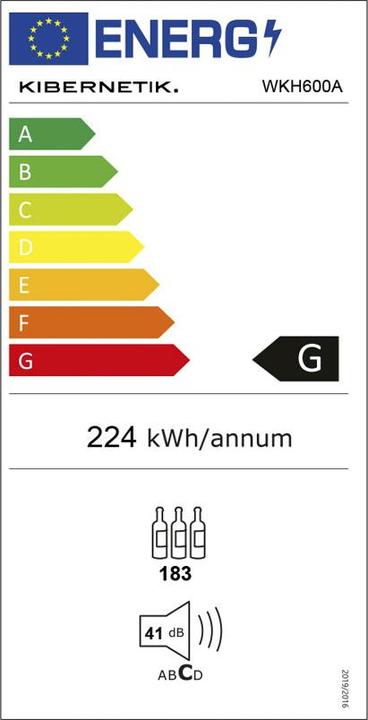 Energie-Label Kibernetik Weinklimaschrank WKH600A 2 Zonen 600 Liter