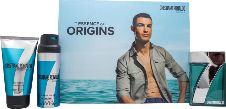 Produktbild CR7 Cristiano Ronaldo Origins Geschenkset 100ml EDT Spray + 150ml Duschgel + 150ml Körperspray