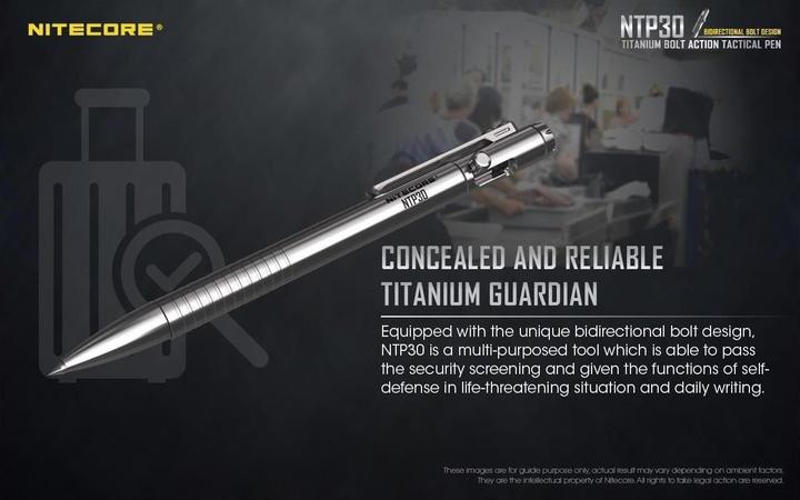 Image du produit Nitecore Stylo en titane NTP30 (Argent, 1 x)