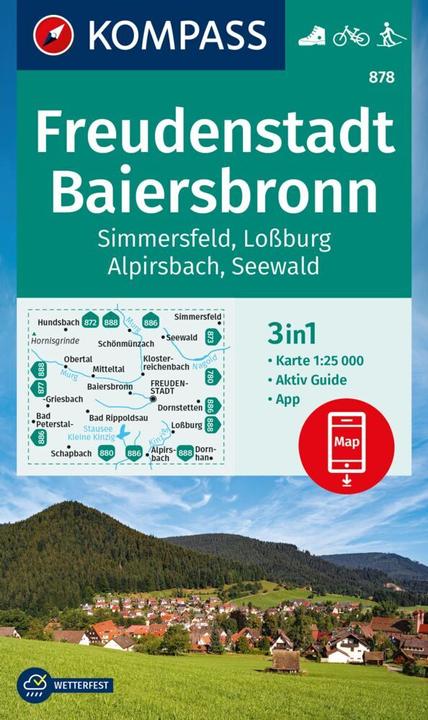 Produktbild Wanderkarte 878 Freudenstadt, Baiersbronn, Simmersfeld, Lossburg, Alpirsbach 1:25.00