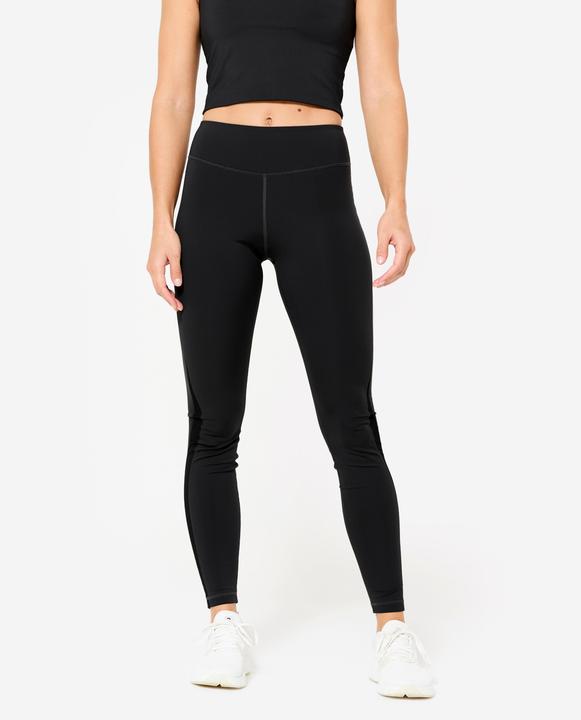 Actual product image Domyos Leggings Damen hoher Taillenbund Mesheinsatz - schwarz (W30/L31)
