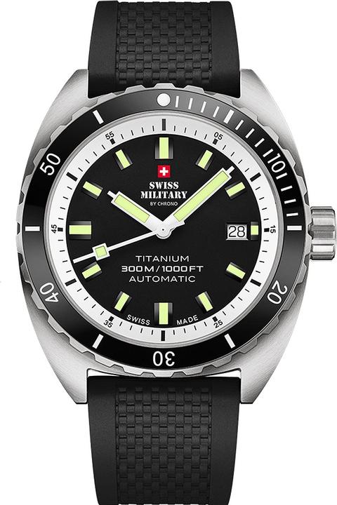 Immagine prodotto Swiss Military SMA34100.07 Diver Titanium Automatic 42mm 30ATM (Orologio sub, 42 mm)