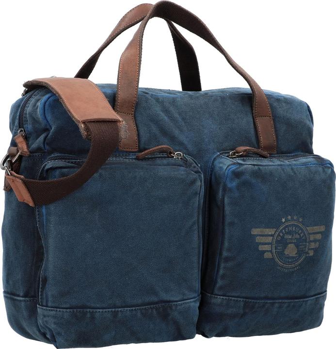Actual product image Greenburry Briefcase Vintage Aviator 5893 Business Bag Blue Edition (15.75", Universal)