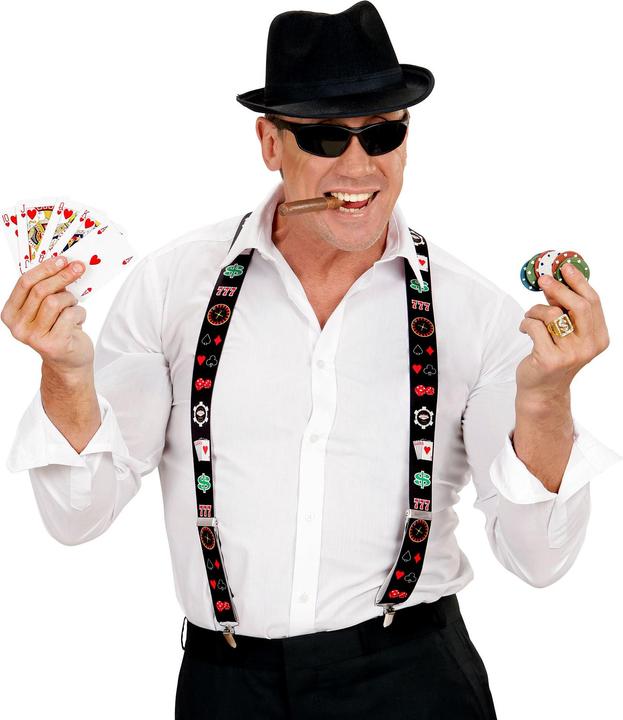 Image du produit Widmann Bretelles réglables avec pinces Motifs Poker (Taille unique)