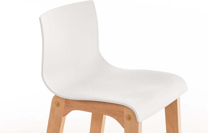 Image du produit CLP Tabouret de bar Hoover Natura piètement 4 pieds, blanc