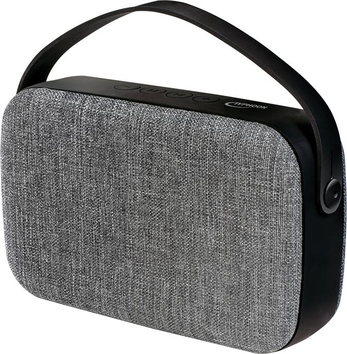 Produktbild LogiLink Typhoon Speaker, portable, Xlarge, BT 4.2, fabric covering, blacksilver (4 h, Batteriebetrieb)