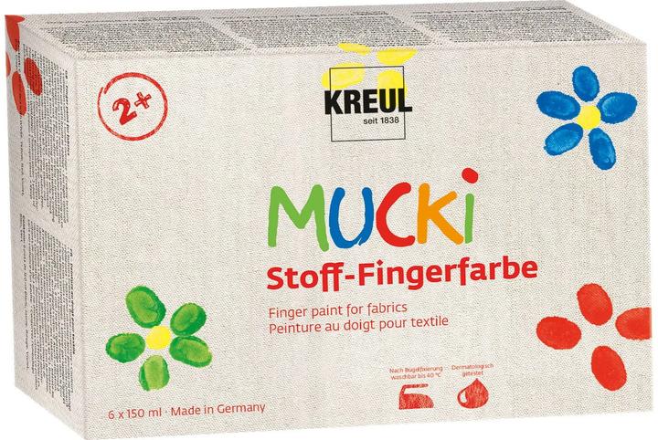 Kreul Stoff-Fingerfarbe (Weiss, Gelb, Violett, Grün, Blau, Rot, 150 ml)