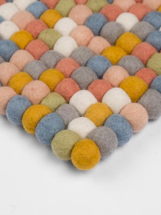 Actual product image Myfelt Liese felt ball rug square (90 x 130 cm)