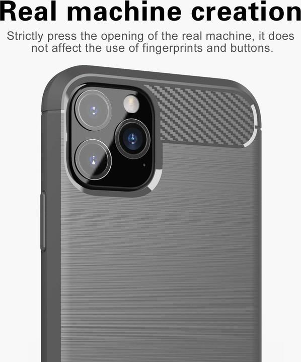 Produktbild Cadorabo TPU Ultra Slim carbon edelstahl Kombi Cover (Apple iPhone 11 Pro Max)