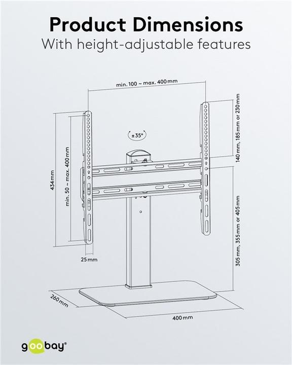 Actual product image Goobay TV stand Basic Fix (Universal, 55", 40 kg)