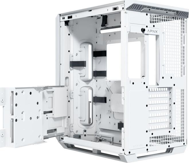 Actual product image APNX V1 PC case, midi tower, ATX, tempered glass - white (ATX)