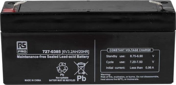 Actual product image Rs Pro Normal AGM 6V 3.2Ah battery (6 V, 3200 mAh)