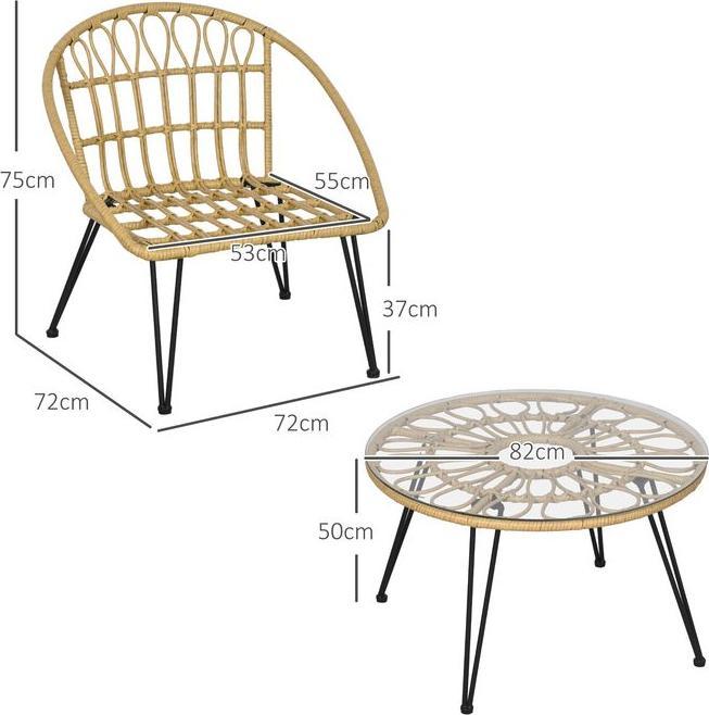 Immagine prodotto Swisshandel24 Set di mobili da giardino in rattan da 5 pezzi, divano incluso 1 tavolo da pranzo, 4 sedie, divano (82 cm)