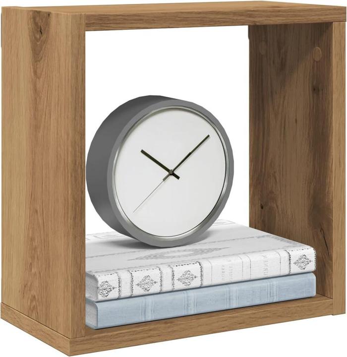 Produktbild VidaXL Wandregal Hängeregal Regalwürfel Cube Lounge CD Regal 4Stk. Artisan-Eiche (30 x 15 x 30 cm)