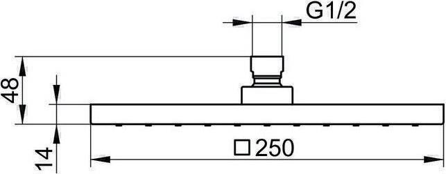 Produktbild Keuco Kopfbrause EDITION 300 eckig 250x250mm sw-chr gebü (15 l/min)