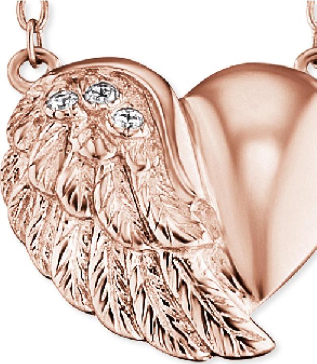 Image du produit Engelsrufer Collier Ailes de coeur or rose (Argent 925, 44 cm)