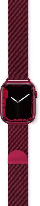 Actual product image Epico Apple Watch 42/44/45 mm - milanese loop, Red (20 mm, Stainless steel)