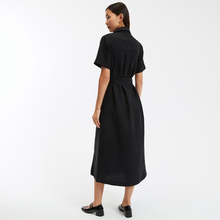 Actual product image La Redoute Collections Signature OPHELIE blouse dress in lyocell and linen (36)