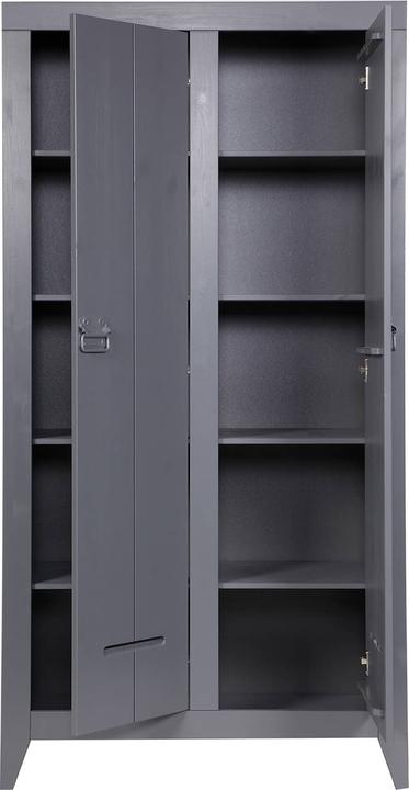 Productafbeelding Woood Kledingkast Kluis 2 deuren grenen staalgrijs (FSC) (190 x 95 x 44 cm)