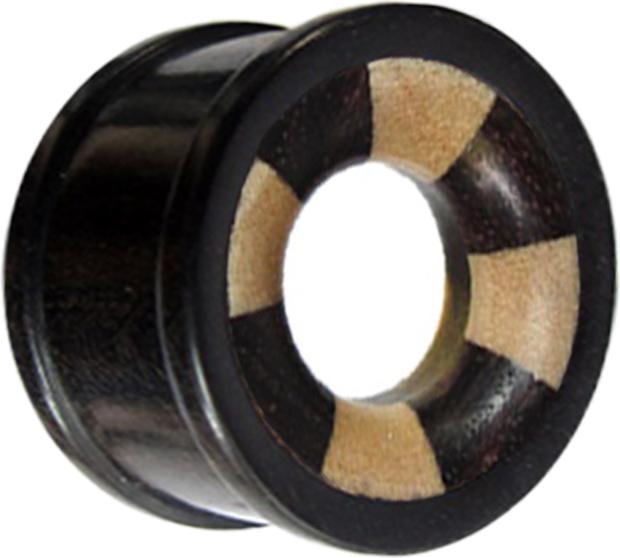Produktbild Star Piercing Tunnel mit zwei Schichtholz hell Einlage aus Arang Holz (ohne Messing, Organisch)