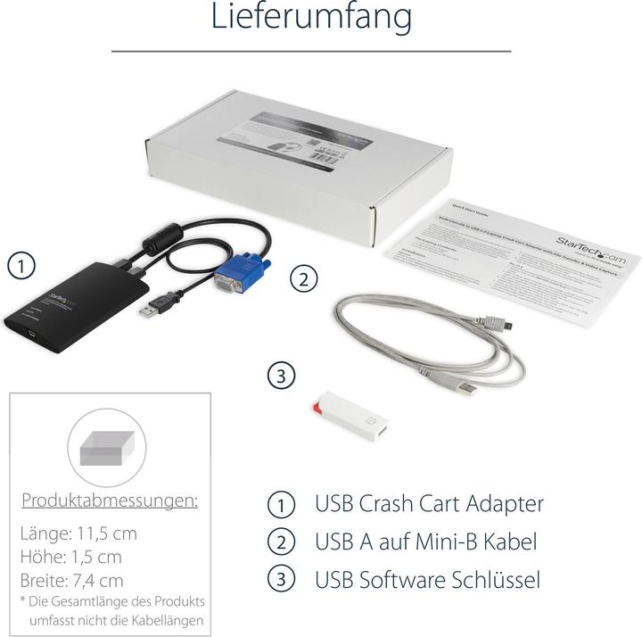 Productafbeelding StarTech Kvm USB Crash Cart Met Bestandsoverdracht