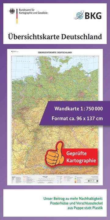 Produktbild Übersichtskrte Deutschl..1:750000 plano