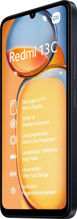 Produktbild Xiaomi Redmi 13C (128 GB, Midnight Black, 6.74", Dual SIM, 50 Mpx, 4G)