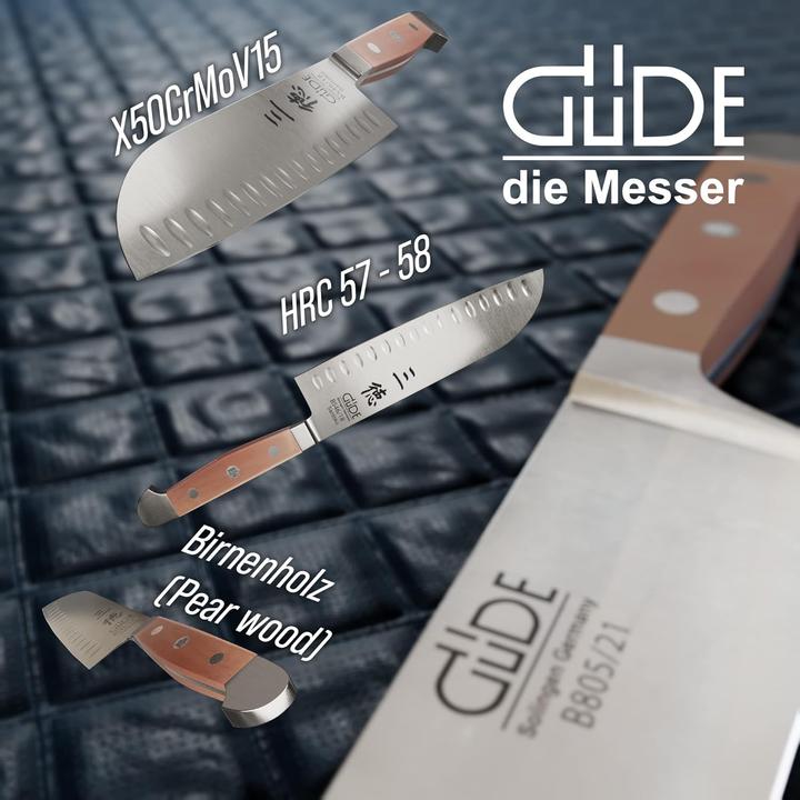 Image du produit Güde Couteau Santoku, Kulle, série Alpha, manche en poirier (18 cm)