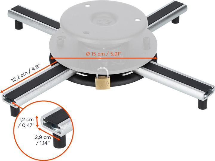 Image du produit Celexon PS Ultraflat - Pince pour projecteur (Plafond)