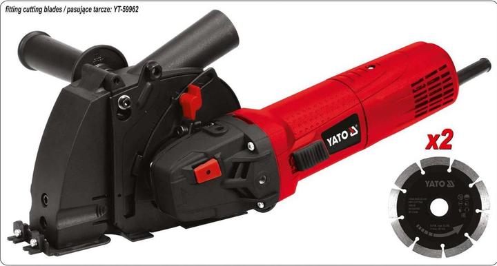 Image du produit Yato Fraiseuse à maçonner professionnelle, puissante 1700 watts à 10500 tr/min, 2 disques diamantés de