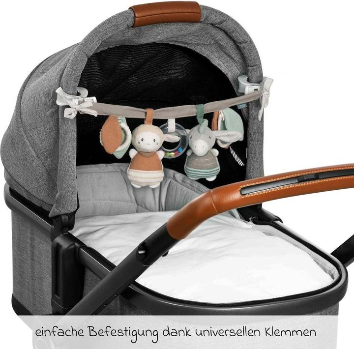 Immagine prodotto Fehn Kinderwagenketten Kinderwagenkette mit Rassel & Quietsche - Esel & Schaf