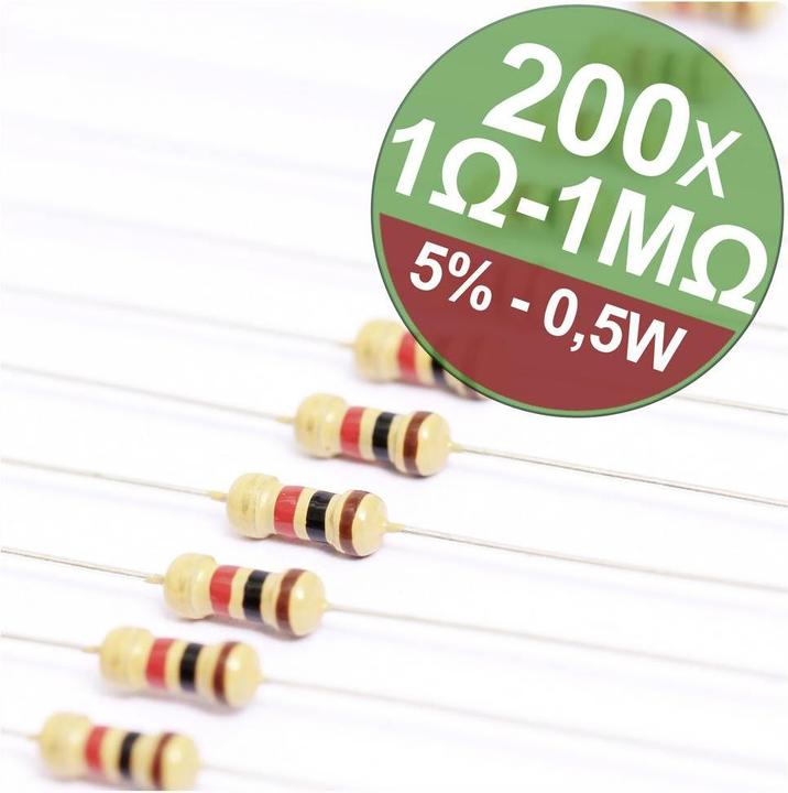 Produktbild Quadrios 22P106 Kohleschicht-Widerstand Sortiment axial bedrahtet 0.5 W 5 % 1 Set