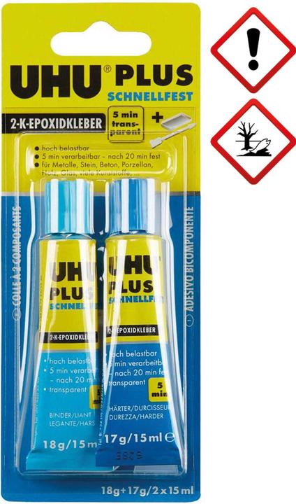 Actual product image UHU PLus fast-setting 2-component epoxy resin adhesive 35 grams (35 g)