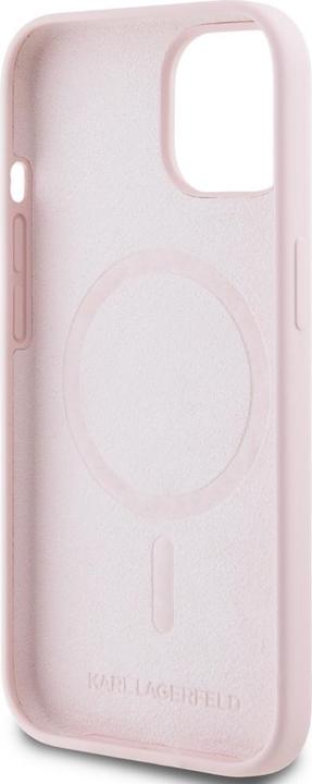 Actual product image Karl Lagerfeld - Silicone MagSafe (KLHMP15MSCMKCRHP) - iPhone 15 Plus - Pink Karl&Choupette (Apple iPhone 15 Plus)