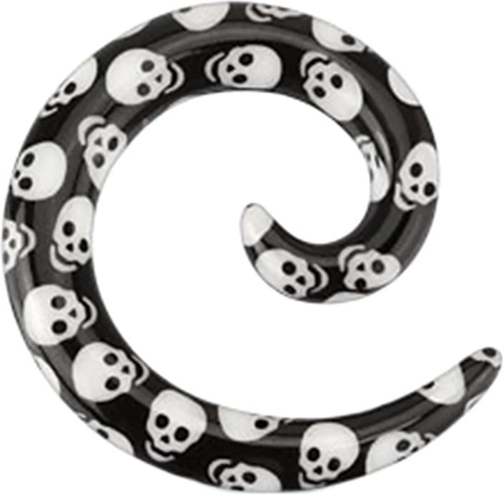 Immagine prodotto Star Piercing Spirale espandibile nera con teschio (senza ottone, Acrilico)