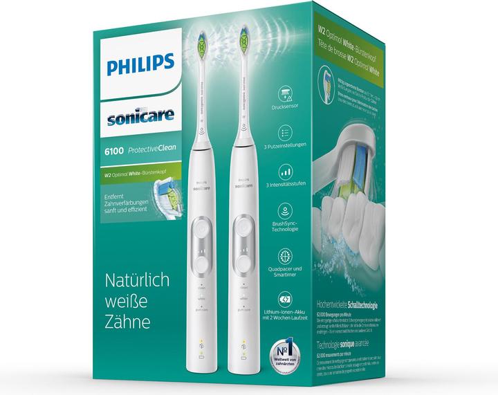 Produktbild Philips Sonicare ProtectiveClean 6100 Doppelpack (Schallzahnbürste)