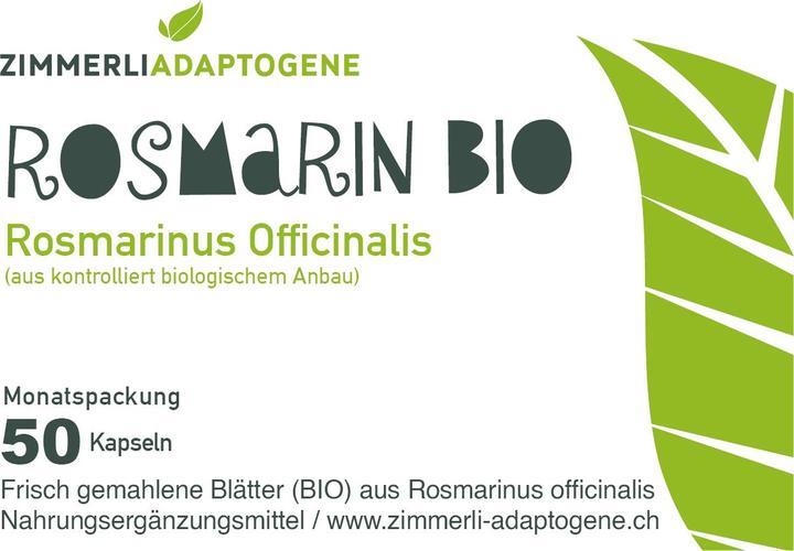 Nährwerte und Zutaten Zimmerli Adaptogene Rosmarin Kapseln (BIO) 50 Kapseln (1 Stück, Kapseln, 25 g)