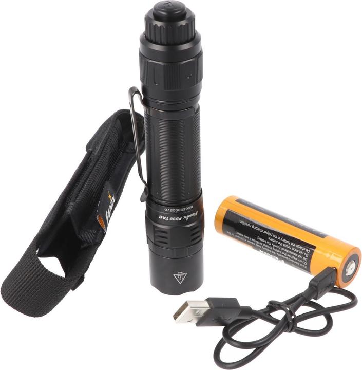Immagine prodotto Fenix PD36 TAC Torcia LED, con interruttore rotante a una mano, con batteria ricaricabile inclusa