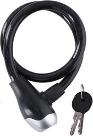 Dunlop - Spiral-Fahrradschloss mit Schlüssel 65 cm (Schwarz)
