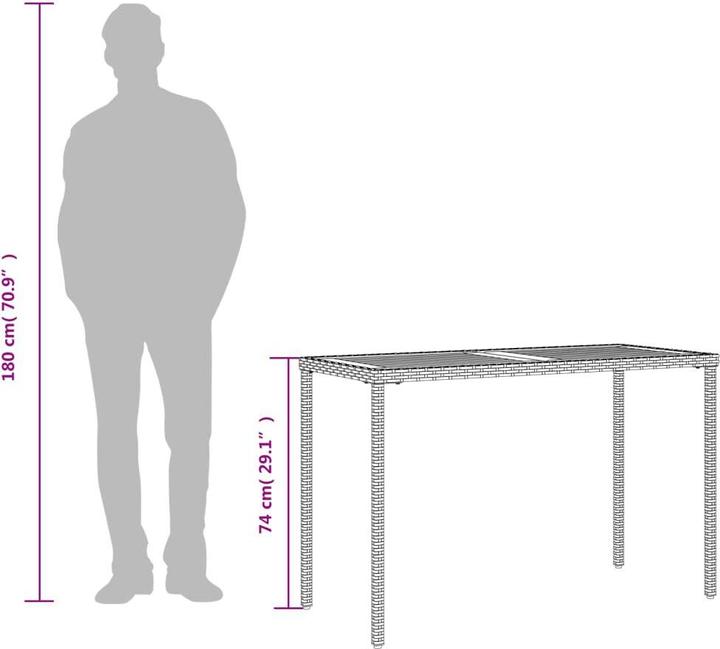 Image du produit VidaXL Table de jardin avec plateau 115 x 54 x 74cm (115 cm)