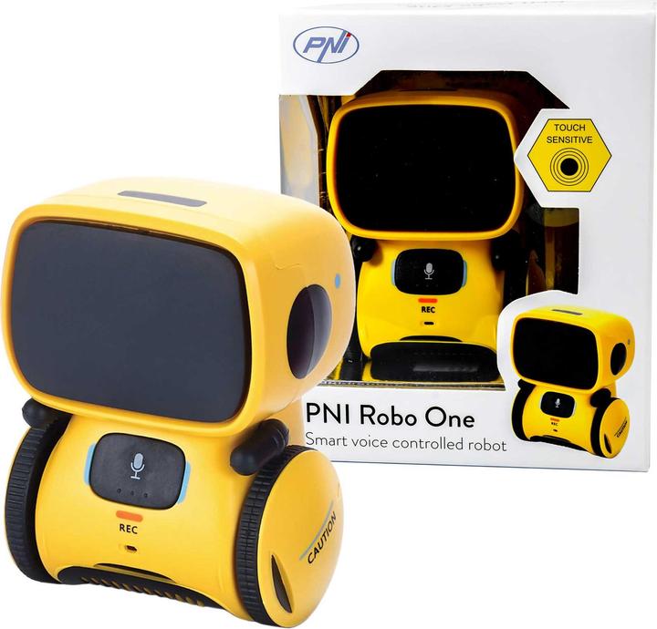Produktbild PNI Intelligenter interaktiver Roboter Robo One, Sprachsteuerung, Touch-Tasten, gelb
